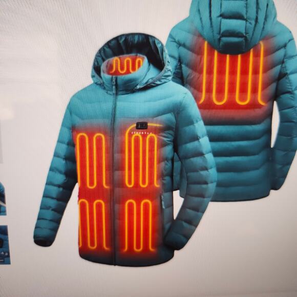 Venustas Heated Jacket NEW With Dual Control Button 7.4V For Unisex, U9001 Blue - Picture 5 of 16